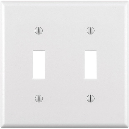 Leviton Leviton White 2 gang Thermoset Plastic Toggle Wall Plate 1 pk 88009-000